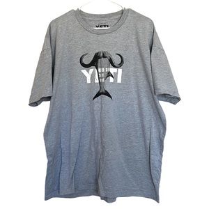 YETI Men's Coat Of Arms Short Sleeve Gray T-Shirt